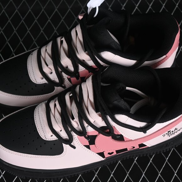 Nike Shoes - Womens Nike Air Force 1 '07 Pink & Black "Moon Love" Shoes